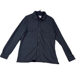 Carbon2Cobalt Men's Button Down - Gray Textured Cotton Long‎ Sleeve, Large